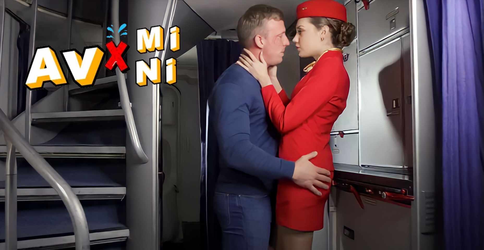 av ฝรั่ง Dorcel airline indecent flight attendants สาวแอร์ชุดแดง 1